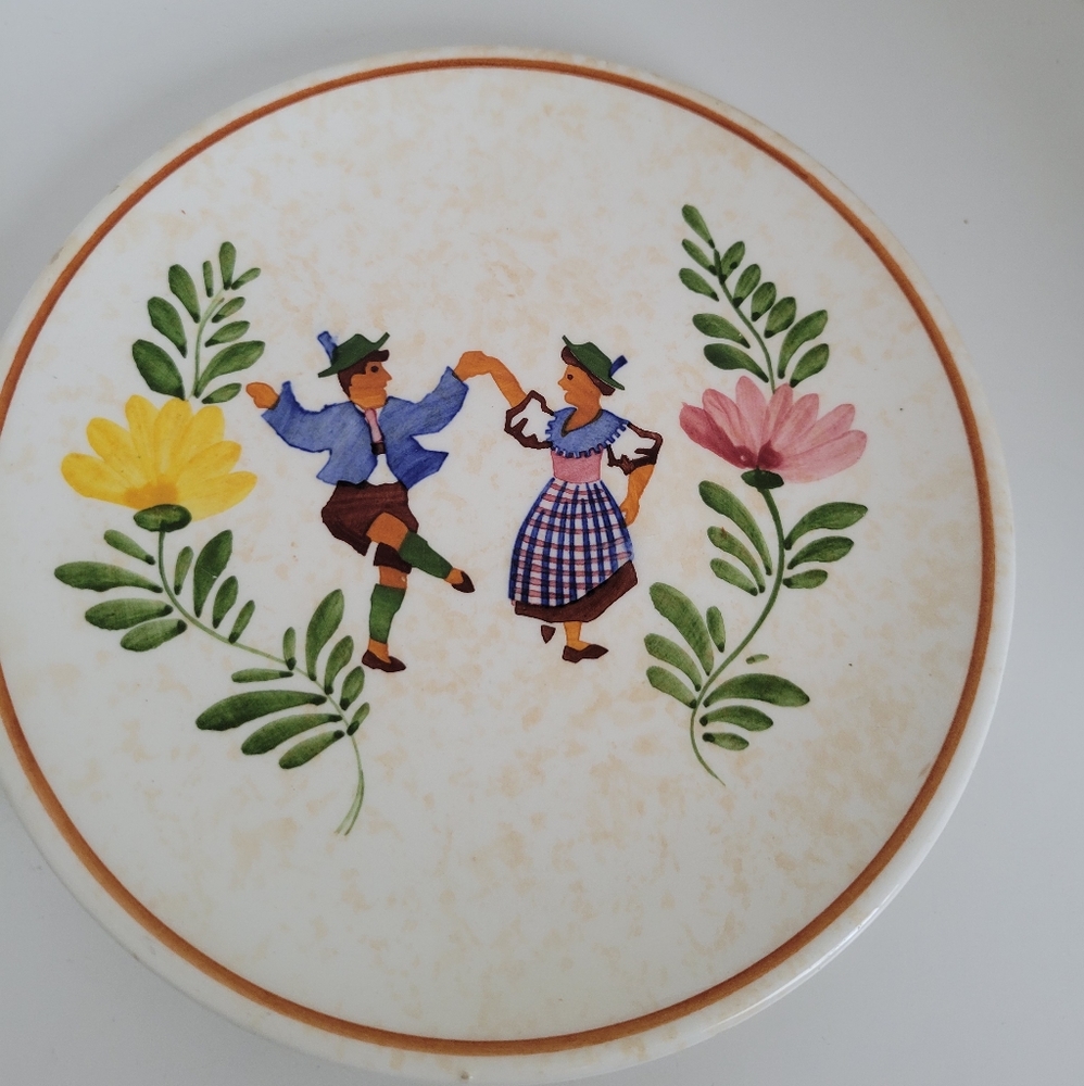 ALPINE PEASANT WARE GERMANY HAND PAINTED PLATE